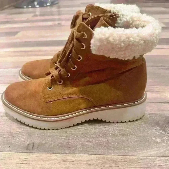 Steve Madden Shoes - Madden Girl Cognac Faux Fur Boots for Women Sz. 8